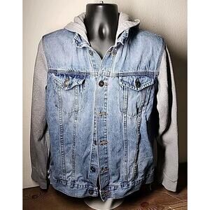 Navy Yard NYC Blue Denim Hoodie Jacket, Women's Size - L